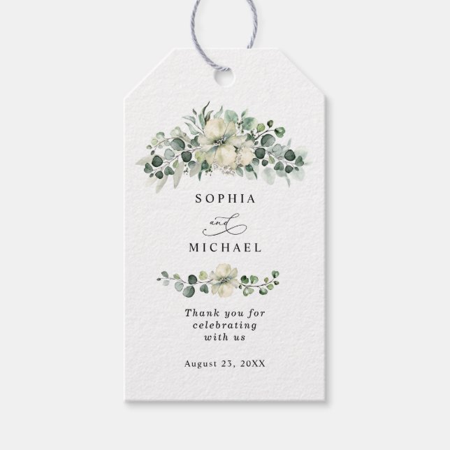 Greenery Eucalyptus Wedding Gift Tags (Front)