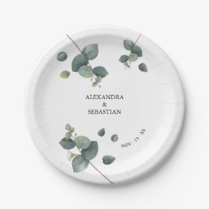 Greenery Eucalyptus Wedding Paper Plate