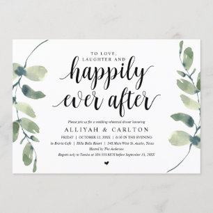 Greenery Eucalyptus, Wedding Rehearsal Dinner Invitation