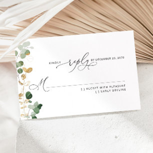 Greenery eucalyptus wedding RSVP Card