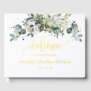 Greenery Eucalyptus Welcome Wedding Foil Guestbook