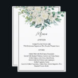 Greenery eucalyptus white roses wedding menu card<br><div class="desc">Greenery eucalyptus white roses wedding menu card.</div>