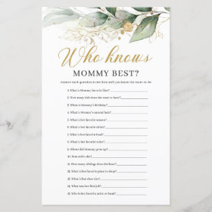 Greenery eucalyptus who knows mommy best game