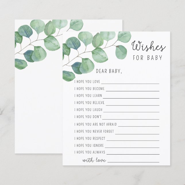 Greenery Eucalyptus - Wishes for baby (Front/Back)