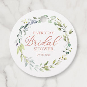Greenery Eucalyptus Wreath Bridal Shower Favour Ta Tags