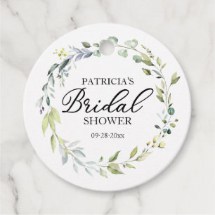 Greenery Eucalyptus Wreath Bridal Shower Favour Tags