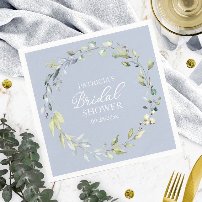 Greenery Eucalyptus Wreath Bridal Shower Napkins (Creator Uploaded)