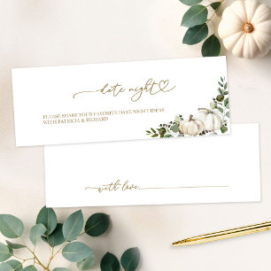 Greenery Fall Bridal Shower Date Night Cards