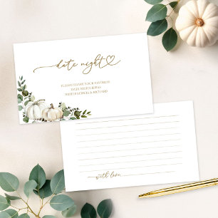Greenery Fall Bridal Shower Date Night Cards