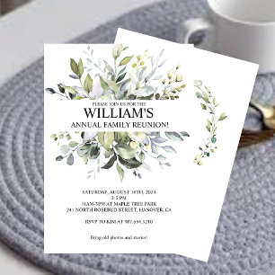 Greenery Family Reunion Party Invitation