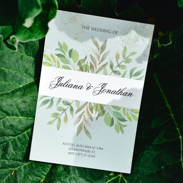 Greenery Floral And Simple Elegant Chic Wedding Invitation (Creator Uploaded)