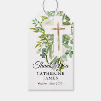 Greenery Floral Botanical Cross Elegant Baptism