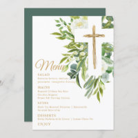 Greenery Floral Botanical Cross Elegant Baptism