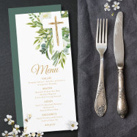 Greenery Floral Botanical Cross Elegant Baptism