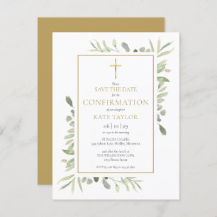 Greenery Floral Confirmation Save The Date Announcement Postcard