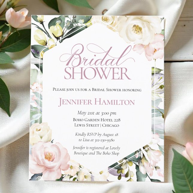 Greenery Floral Frame Bridal Shower invitation (Creator Uploaded)
