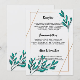 Greenery Floral Gold Foil Leaves wedding program