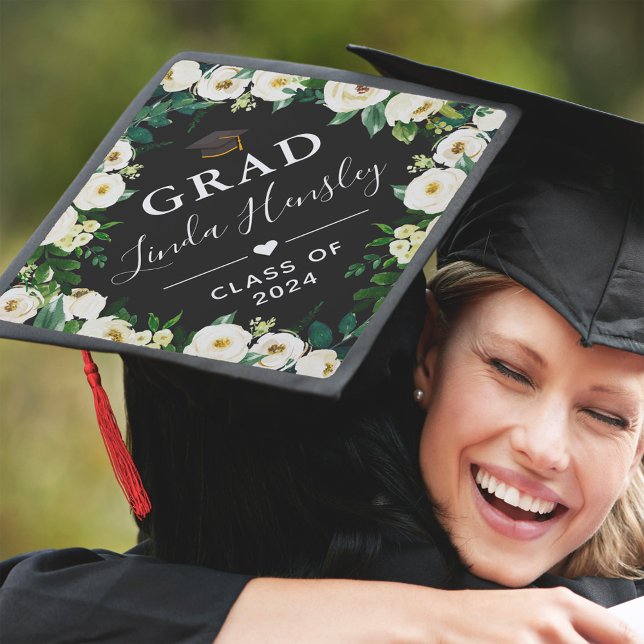 Greenery Floral Graduation Cap Topper (Creator Uploaded)
