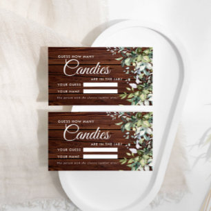 Greenery Floral How Many Candies Shower Game Card
