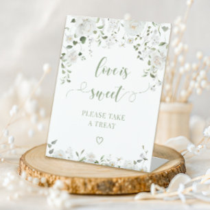 Greenery Floral Love is Sweet Wedding Treat Sign