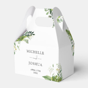 Greenery Floral Modern Elegant Wedding Favor Box