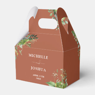 Greenery Floral Modern Terracotta Wedding Favor Box