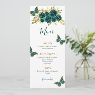 Greenery Floral Quinceañera Menu