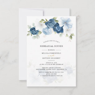 Greenery Floral Rustic Watercolor Rehearsal Dinner Invitation