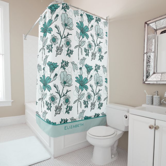 Greenery floral seamless pattern personalized name (In Situ)