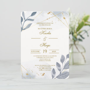 Greenery floral Spanish Wedding Invitation