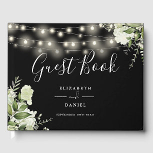 Greenery Floral String Lights Photo Wedding Guest Book
