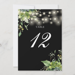 Greenery Floral String Lights  Table Number