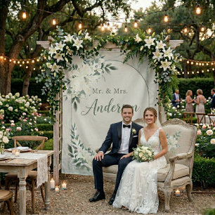 Greenery Floral Wedding Botanic Backdrop Tapestry