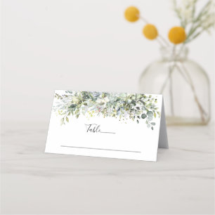 Greenery Floral Wedding Folded Place Card