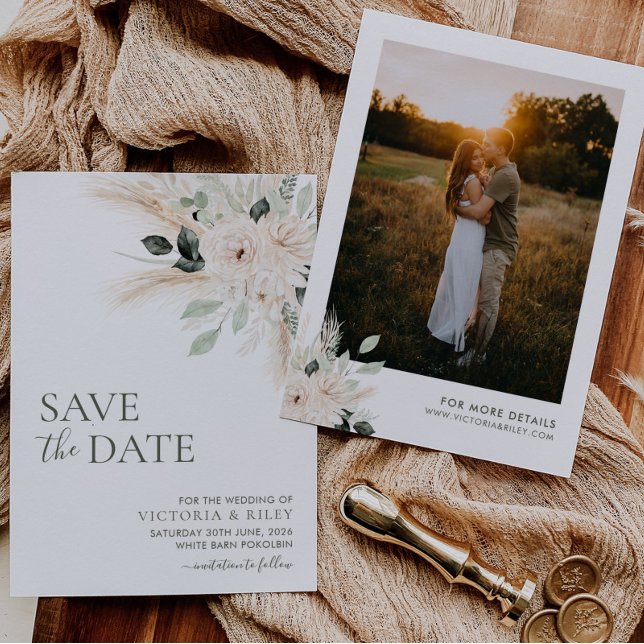 Greenery Floral Wedding Save The Date VICTORIA (VICTORIA | Save The Date | Matching items available)