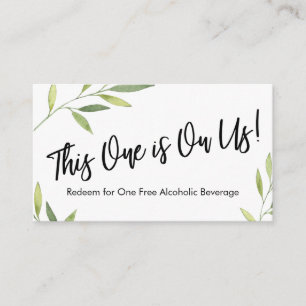 Greenery Foliage Drink Ticket Enclosure Cards