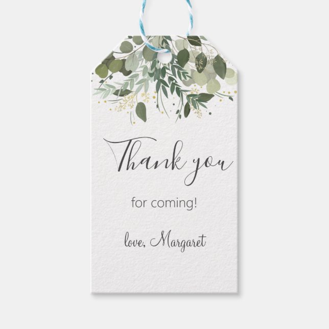 Greenery Foliage Eucalyptus Gift Tags (Front)