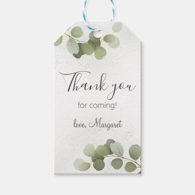Greenery Foliage Eucalyptus Gift Tags (Front)