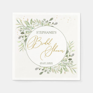 Greenery Foliage Eucalyptus Leaves Bridal Shower Napkin