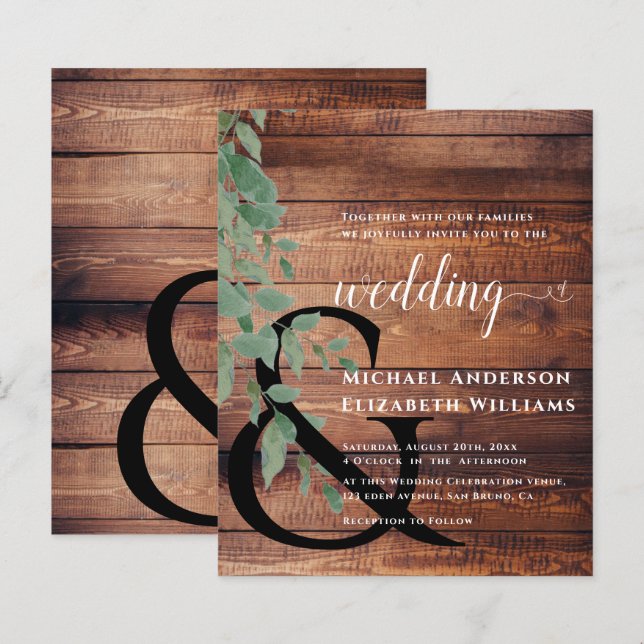 Greenery Foliage Eucalyptus Wedding Invitation (Front/Back)