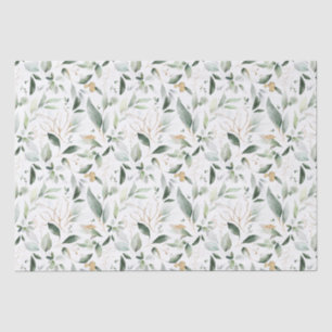 Greenery Foliage Gold Leaves Tissue Paper