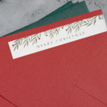 Greenery Foliage Modern Christmas Return Address Wrap Around Label<br><div class="desc">A Greenery Foliage Modern Christmas Return Address wrap around label. Click the edit button to customize this design with your details.</div>