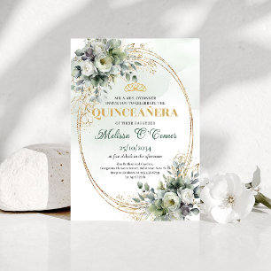 Greenery Foliage Quinceañera Boho Style Invite
