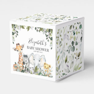 Greenery Foliage Safari Baby Shower Favor Box