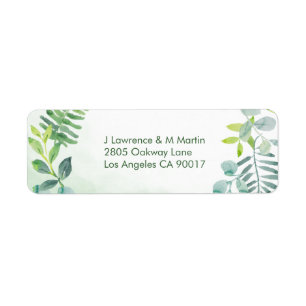 Greenery Foliage Watercolor Address Labels