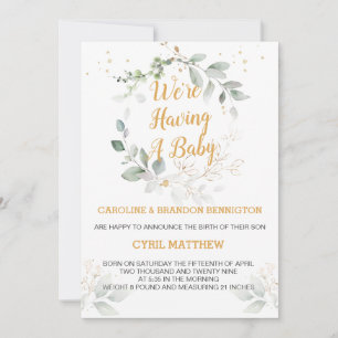 Greenery foliage  We're having a Baby Announcement