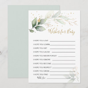 Greenery foliage Wishes for Baby Shower Game Invit Invitation