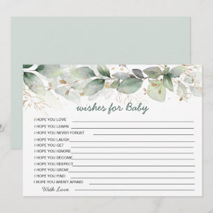 Greenery foliage Wishes for Baby Shower Game Invitation