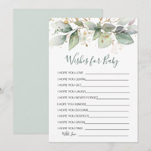 Greenery foliage Wishes for Baby Shower Game Invitation