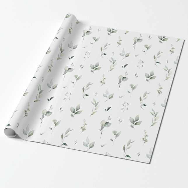 Greenery Foliage Wrapping Paper (Unrolled)